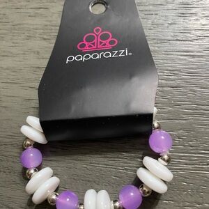 Paparazzi Purple and White Beaded Bracelet